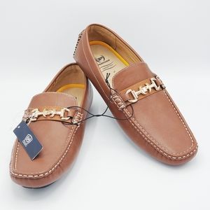 PHAT FARM BROWN LEATHER LOAFER MEN SHOES SZ 12